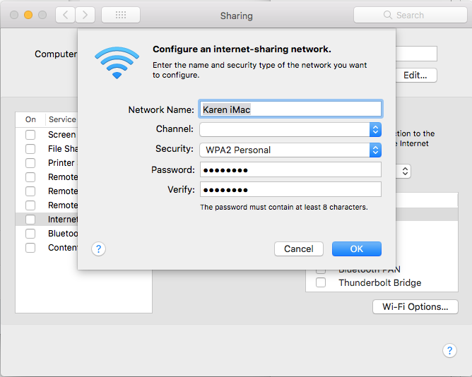 كيفية مشاركة Wifi من Mac إلى iPhone