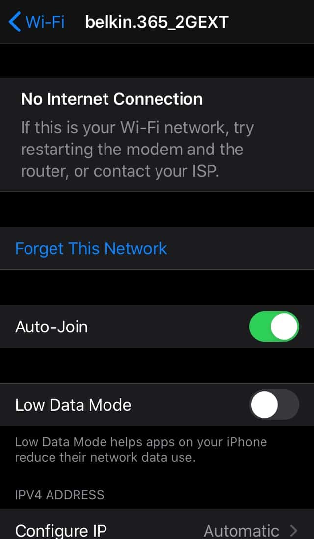 iPhone Konektita Al WiFi Sed Sen Interreto - Facila Riparo